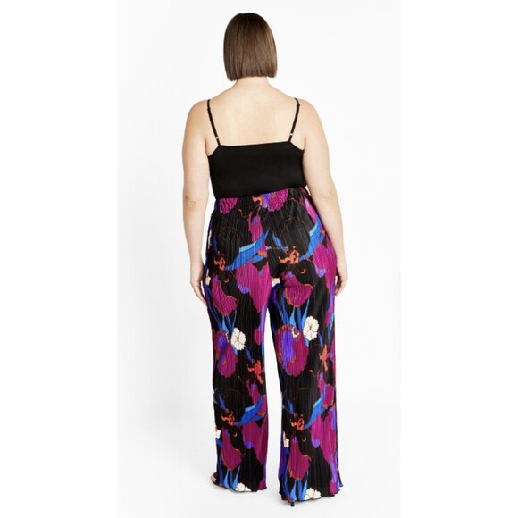 City Chic Women’s Plus Size L (20) Kira Print Pant In Wild Flower - Picture 2 of 12